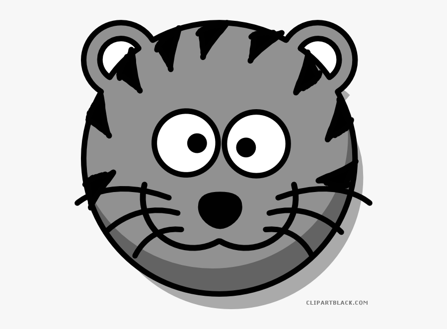Clipartblack Com Animal Free - Cartoon Tiger Face Drawing, Transparent Clipart