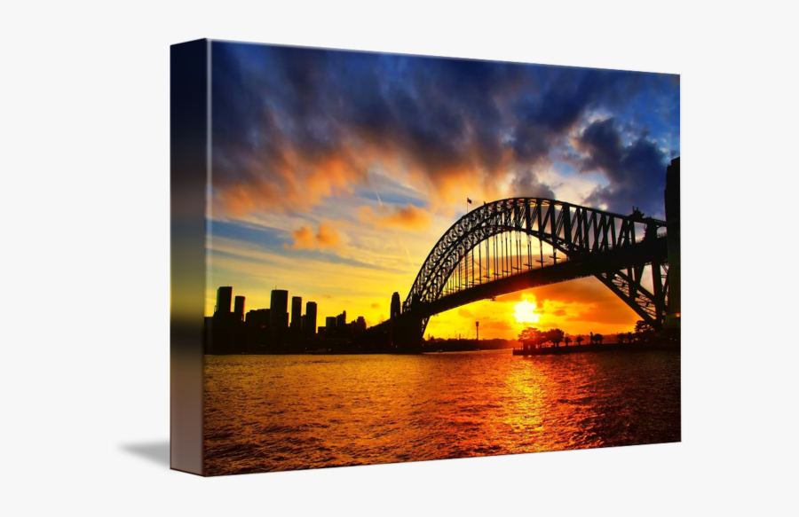 Clip Art Collection Of Free Drawing - Harbour Bridge Sydney Sunset, Transparent Clipart