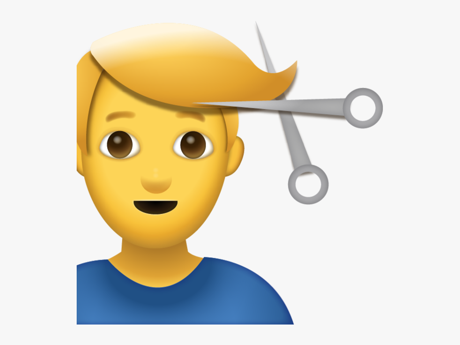 Haircut Emoji Boy, Transparent Clipart