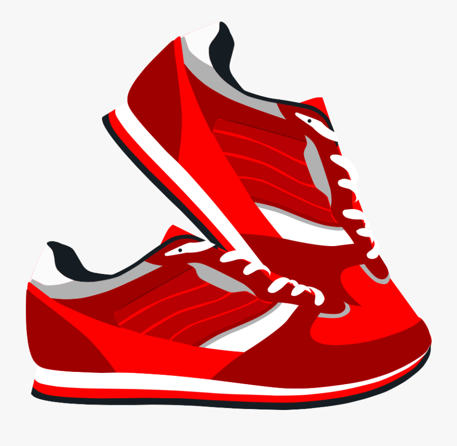 Red Trainers - Sneakers, Transparent Clipart