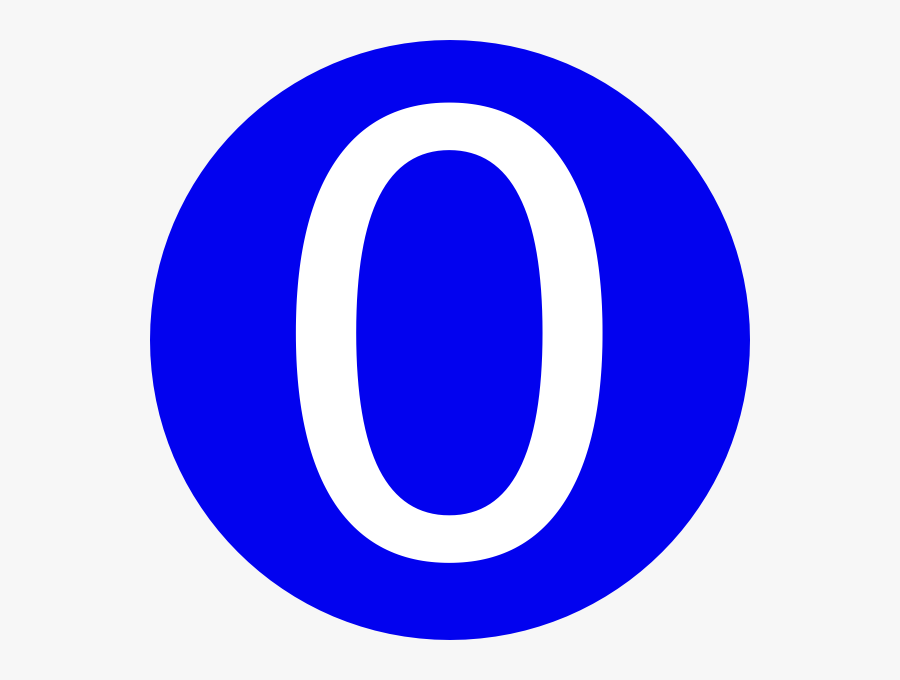 Blue, Rounded,with Number 0 Clip Art - Number 0 In A Circle, Transparent Clipart