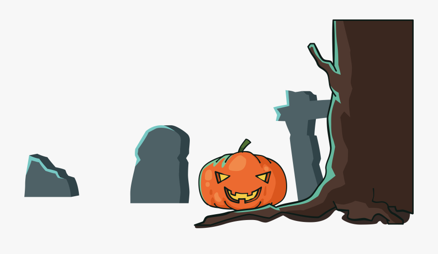 Clip Art Graveyard Cartoon - Jack-o'-lantern, Transparent Clipart