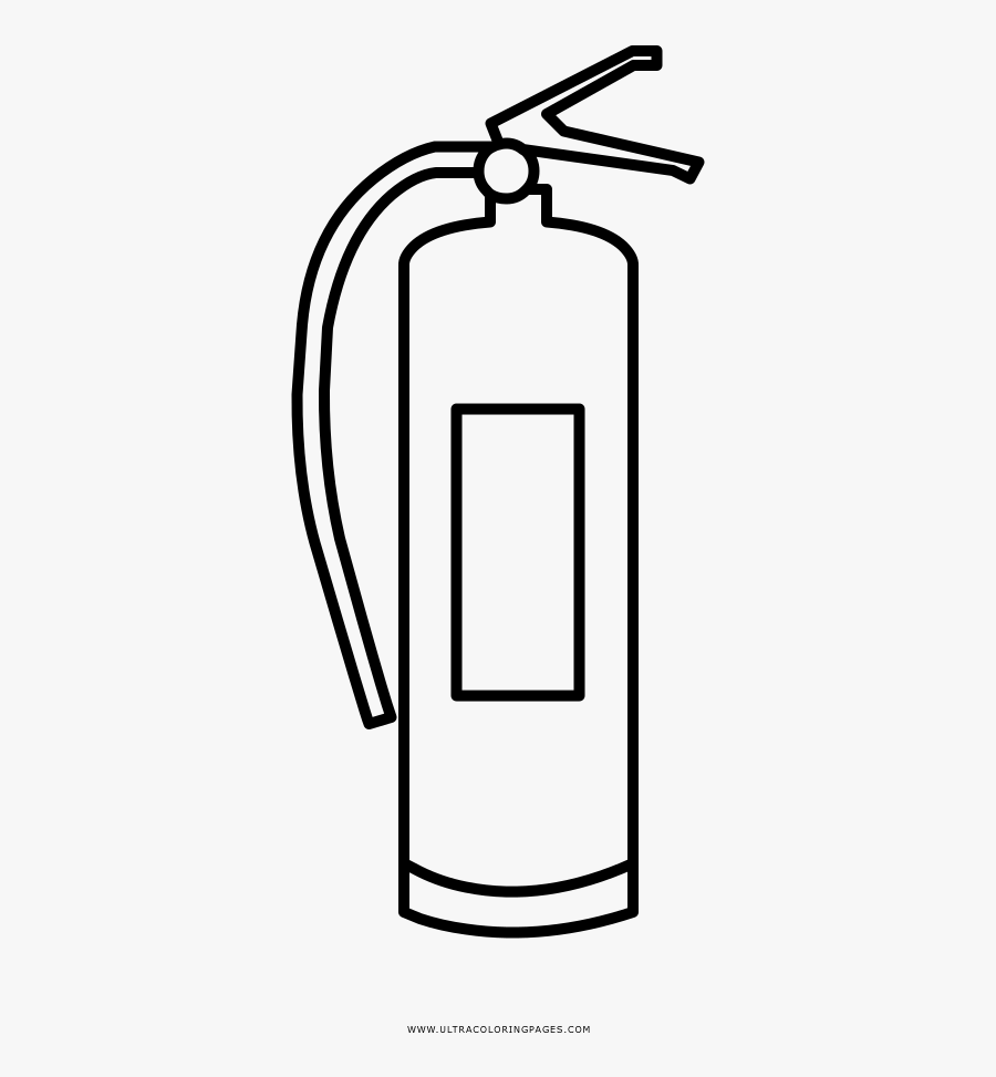 Fire Extinguisher Coloring Page - Line Art, Transparent Clipart