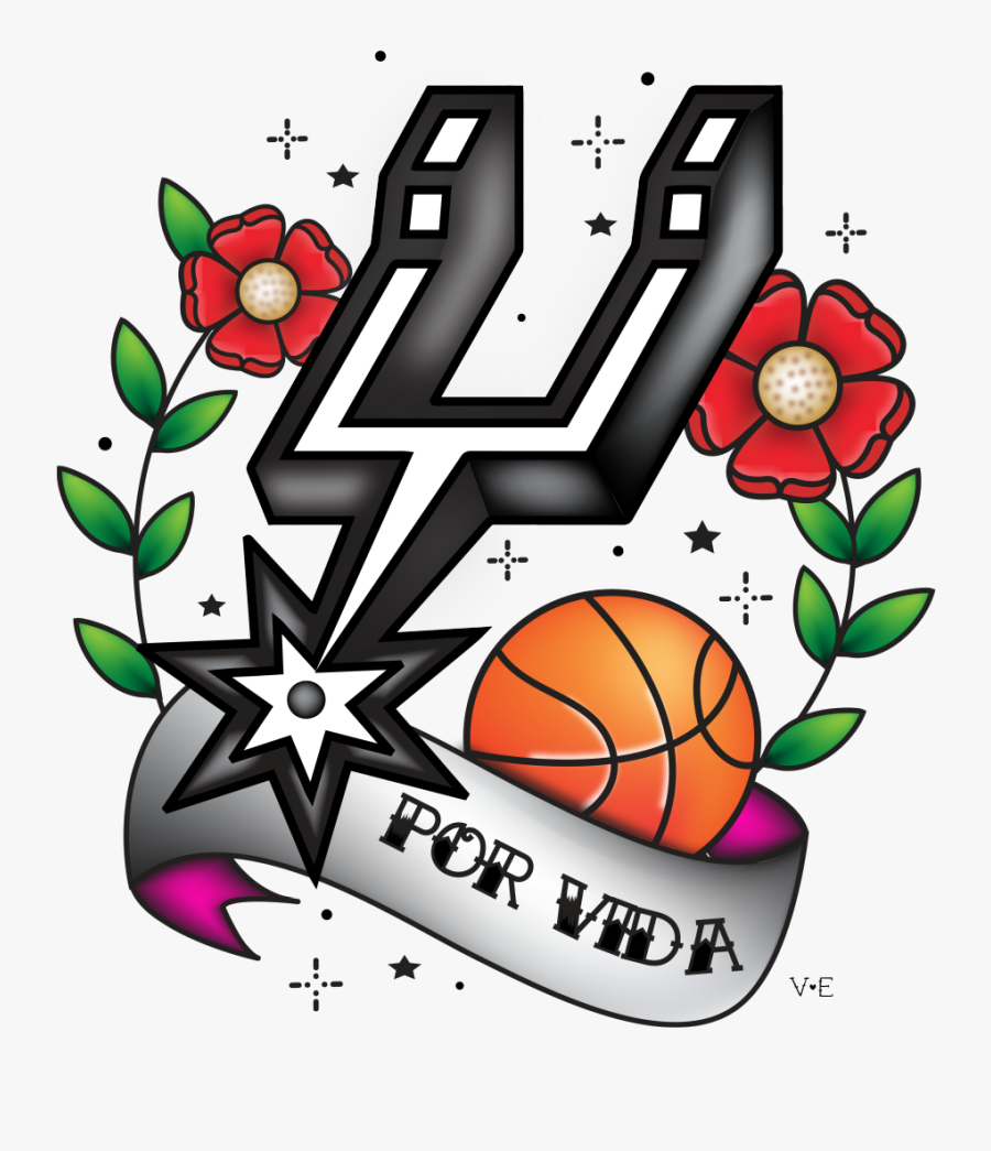 Vaerrto San Antonio Spurs Old School Kids Rh Threadless - Old Logo San Antonio Spurs, Transparent Clipart