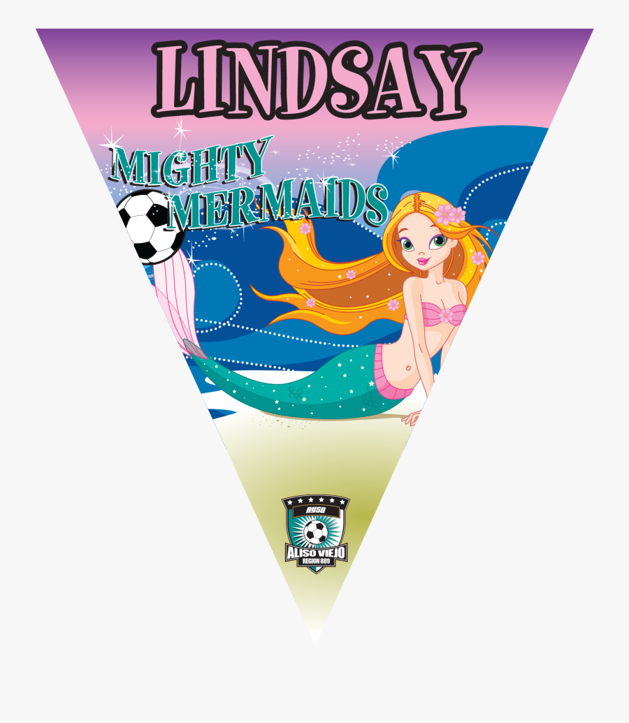 Mighty Mermaids Triangle Individual Team Pennant - Flyer, Transparent Clipart
