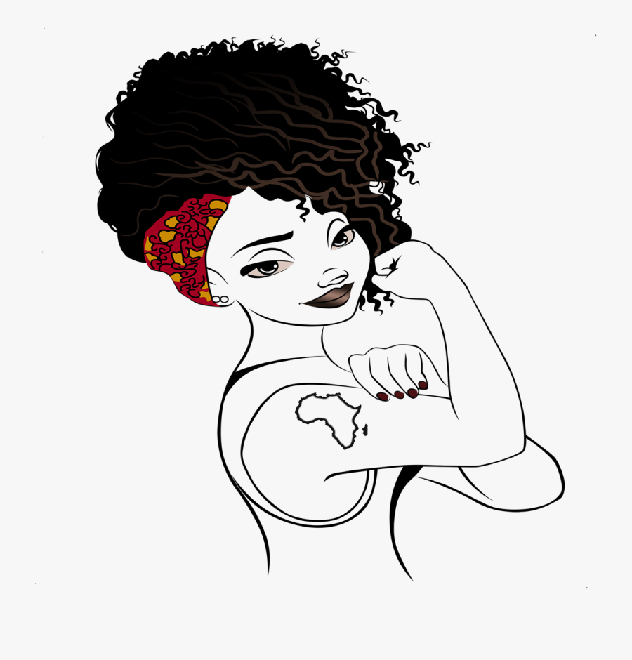 Clip Art Afro For Free - Black Girl Afro Silhouette, Transparent Clipart