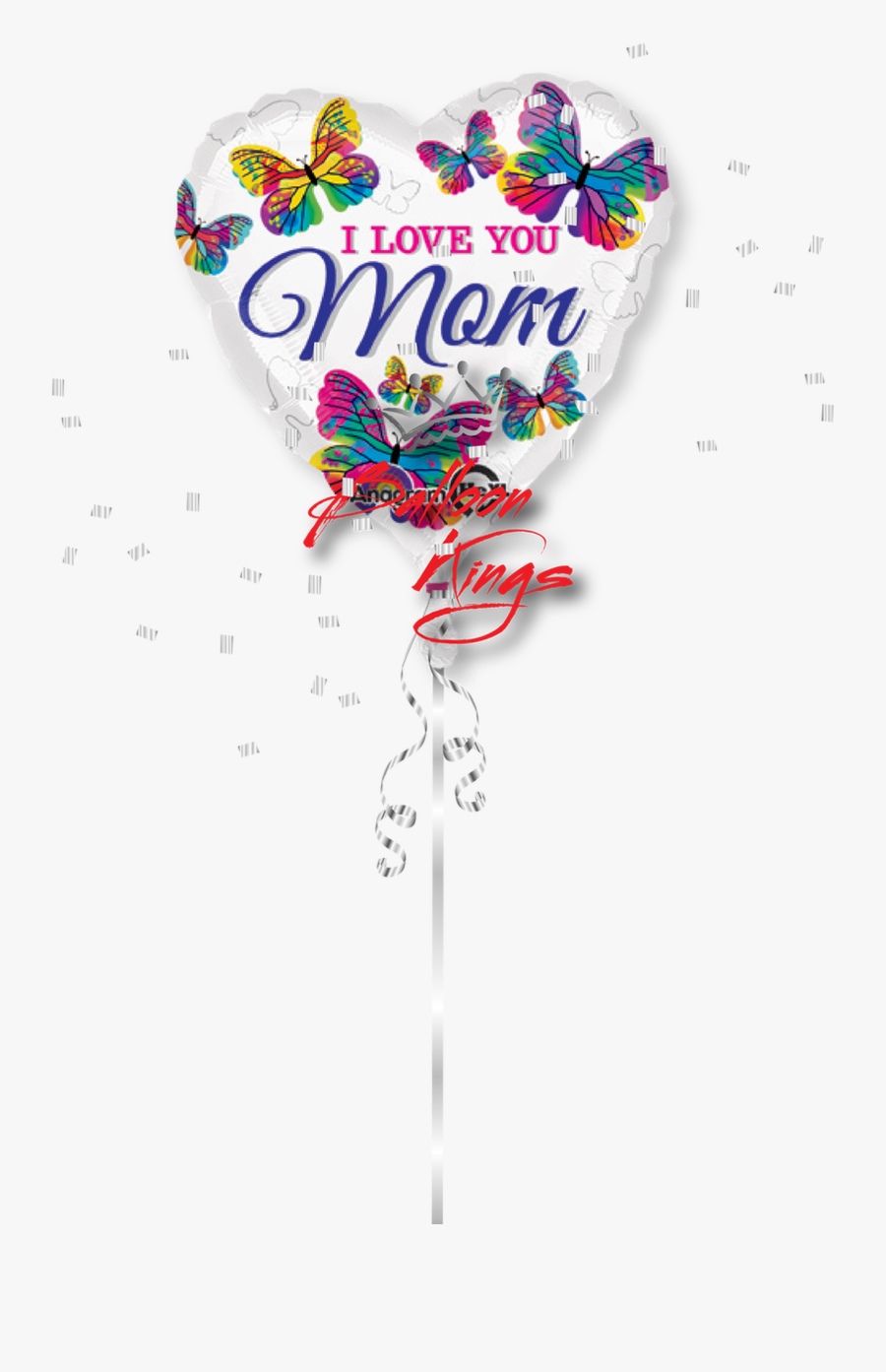 I Love You Mom Butterflies - Balloon, Transparent Clipart