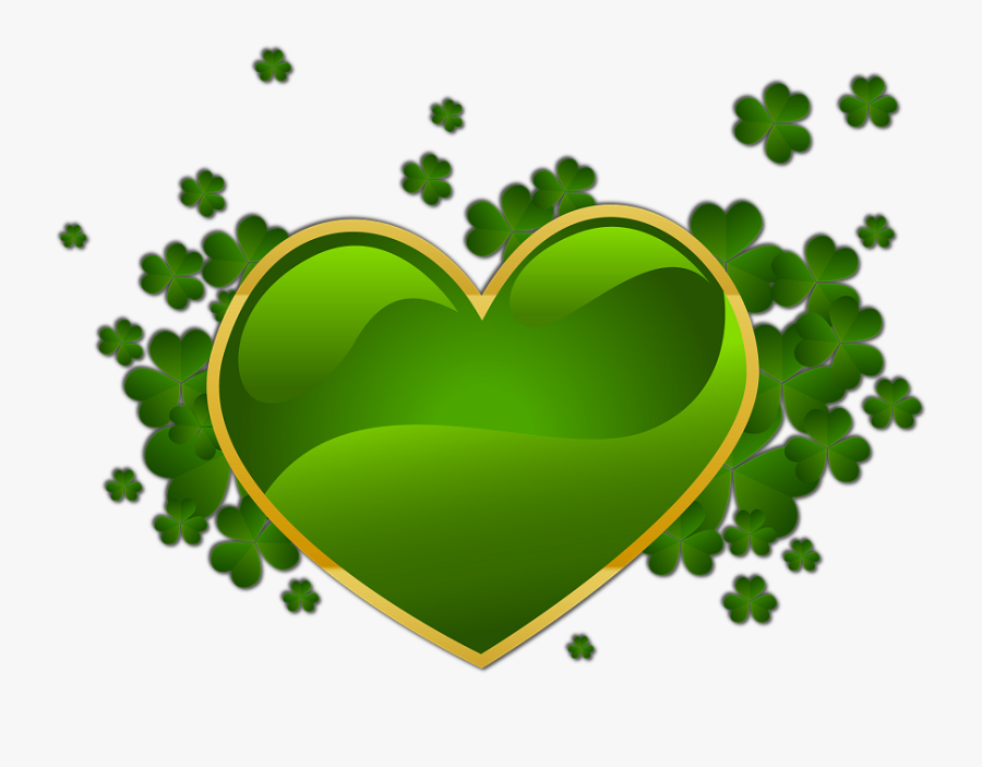 March"s Theme Will Be Clovers - St Patrick's Day Heart, Transparent Clipart