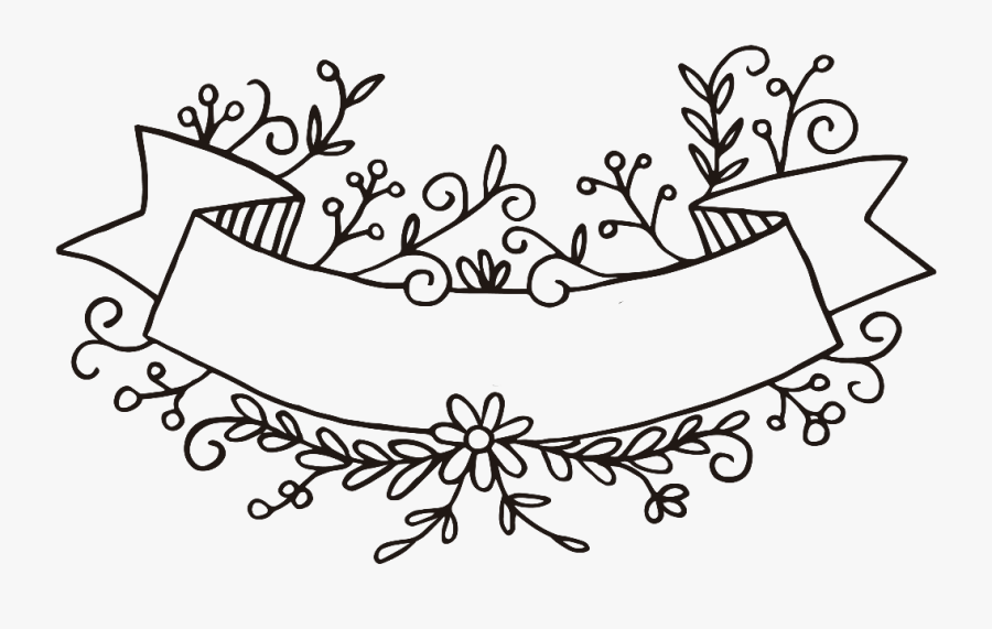 #floral #florals #flower #flowers #wildflowers #ribbon - Floral Ribbon Banner Png, Transparent Clipart