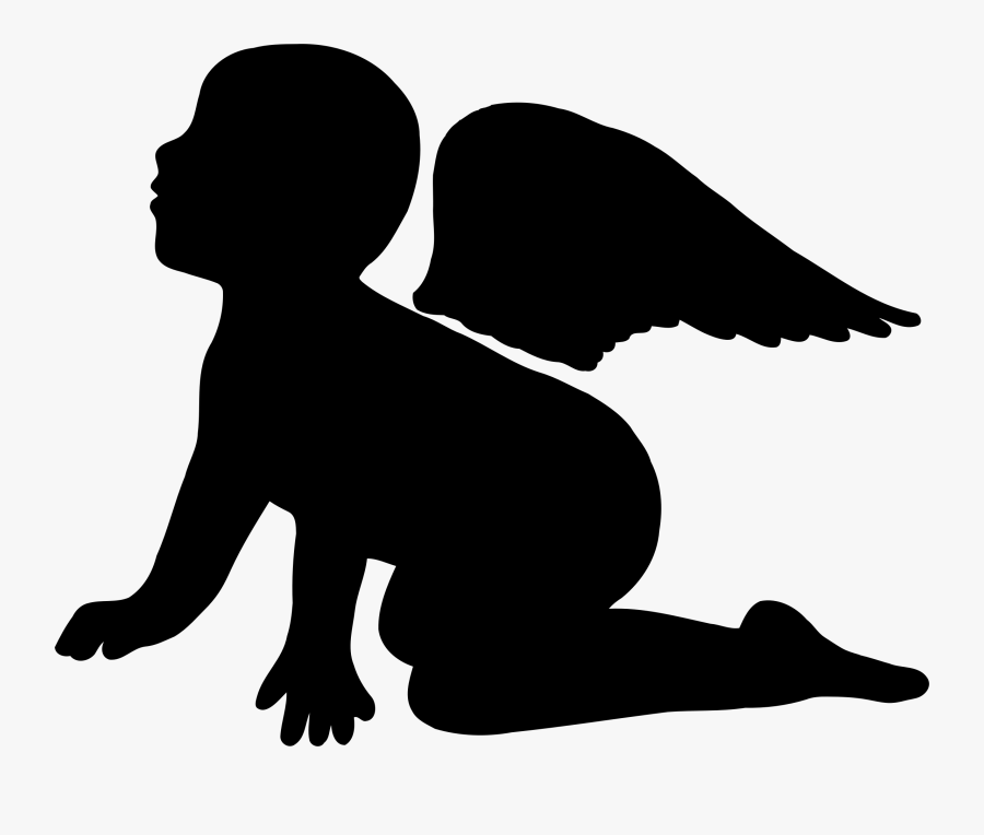 Angel, Boy, Cherub, Divine, Religion, Heavenly, Male - Angel Baby Silhouette Clipart, Transparent Clipart