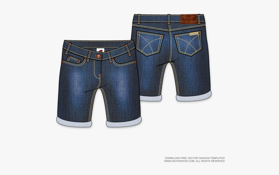 Jeans Clipart Cotton - Jean Shorts Vector, Transparent Clipart