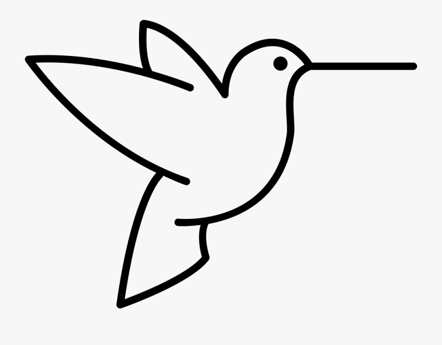 Humming Bird Outline From Side View - Bird Side View Clipart, Transparent Clipart