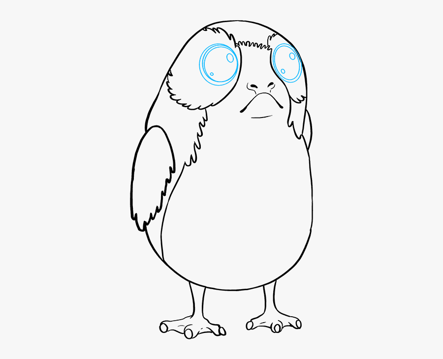 How To Draw Porg From Star Wars - Adã©lie Penguin, Transparent Clipart