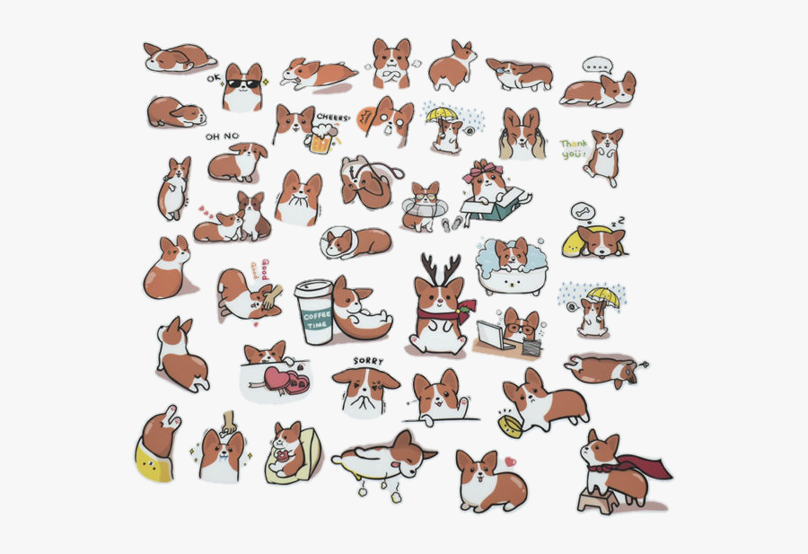 #doggy #dog #dogs #pet #cute #cuteanimals #cutedog - Corgi Dog Stickers, Transparent Clipart