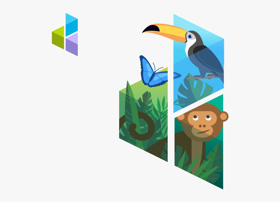 D3 Logo Costa Rica Vector Branding Illustration Design - Toucan, Transparent Clipart