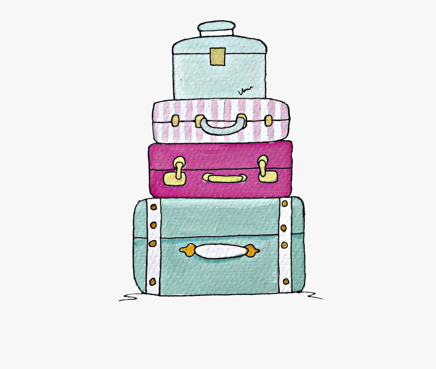 Drawing Baggage Trunk Clip - Easy To Draw Suitcases, Transparent Clipart