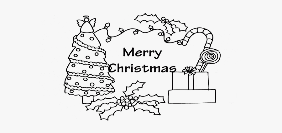 Printable Blank Christmas Card Coloring Pages - Easy Merry Christmas Colouring Pages, Transparent Clipart