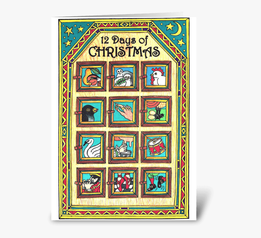 12 Days Of Christmas Greeting Card - 12 Days Of Christmas Poster, Transparent Clipart