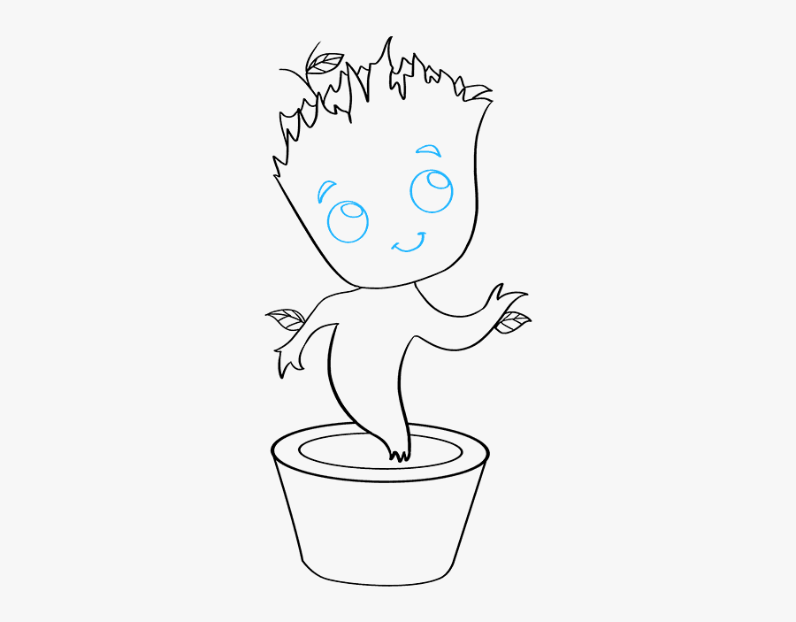 How To Draw Baby Groot - Cartoon, Transparent Clipart