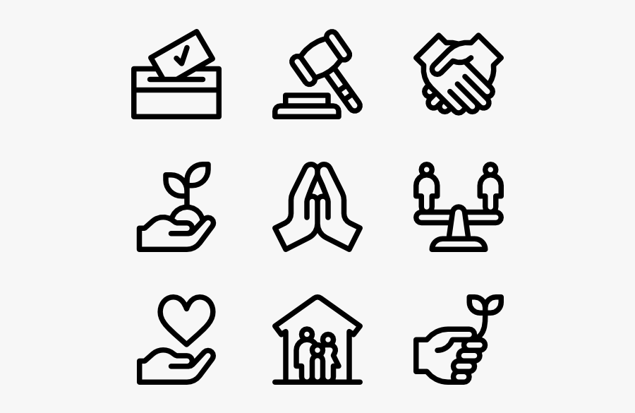 Peace & Human Rights - Logistic Icons, Transparent Clipart