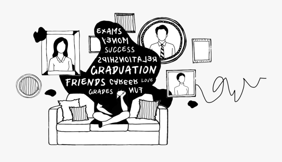 Student Anxiety Illustration, Transparent Clipart