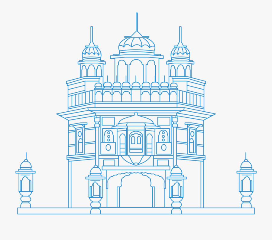 Clipart Royalty Free Download Sikhism For Beginners - Golden Temple Line Art, Transparent Clipart