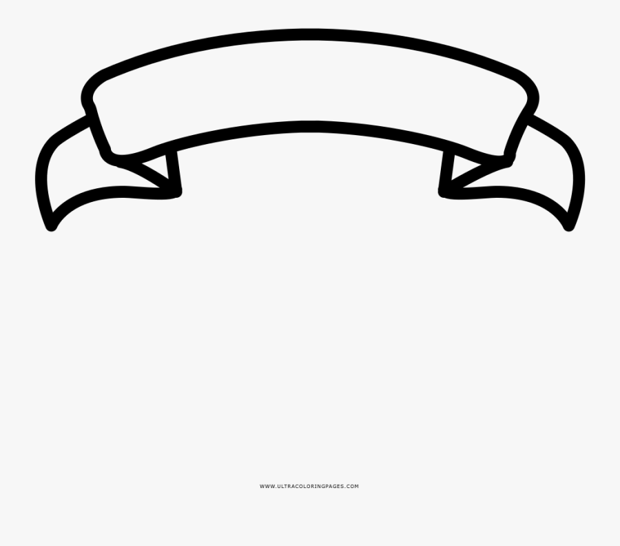 Transparent Booger Clipart - Ribbon Banner Colouring Page, Transparent Clipart