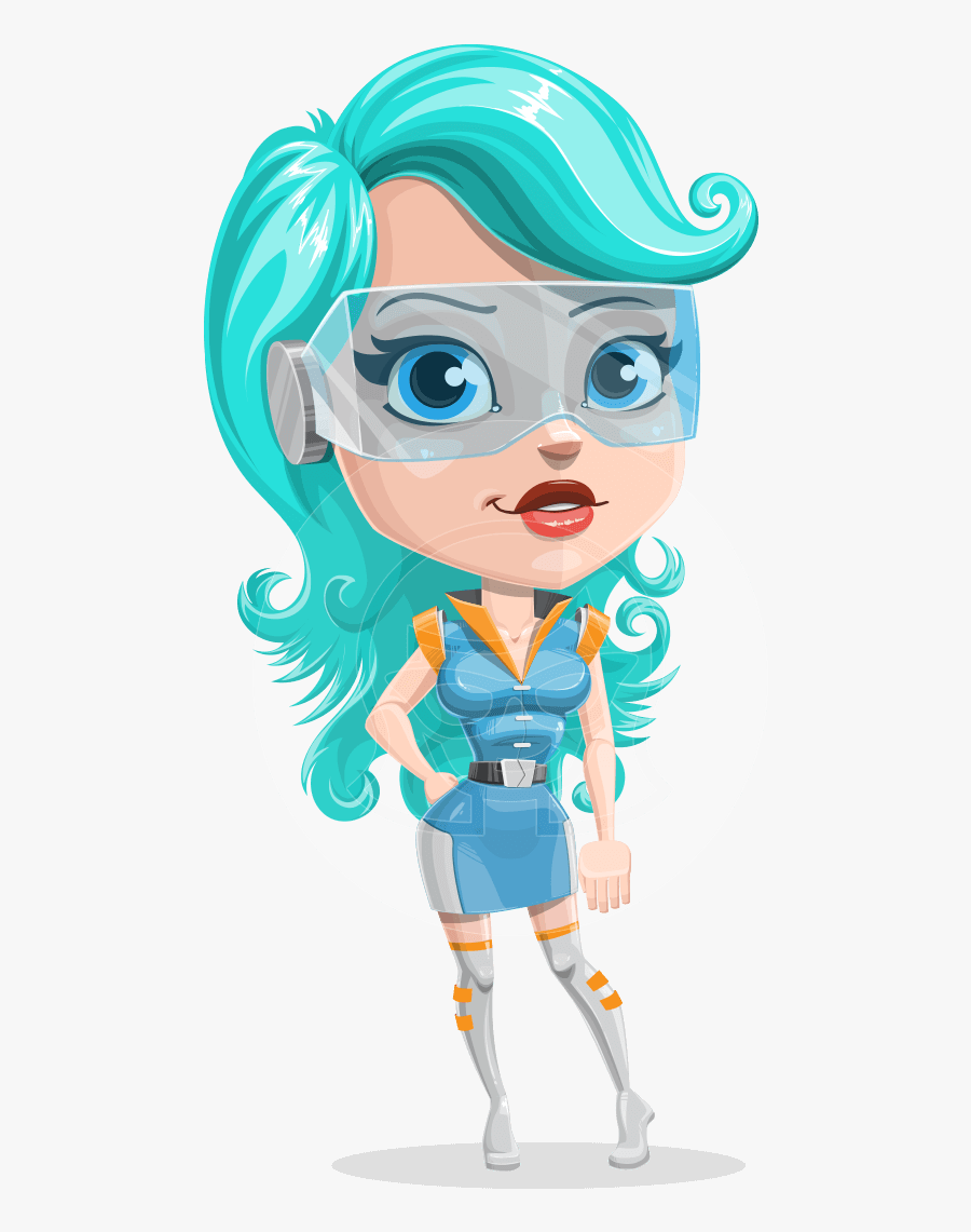 Neonna The Shiny Future Girl - Cartoon, Transparent Clipart