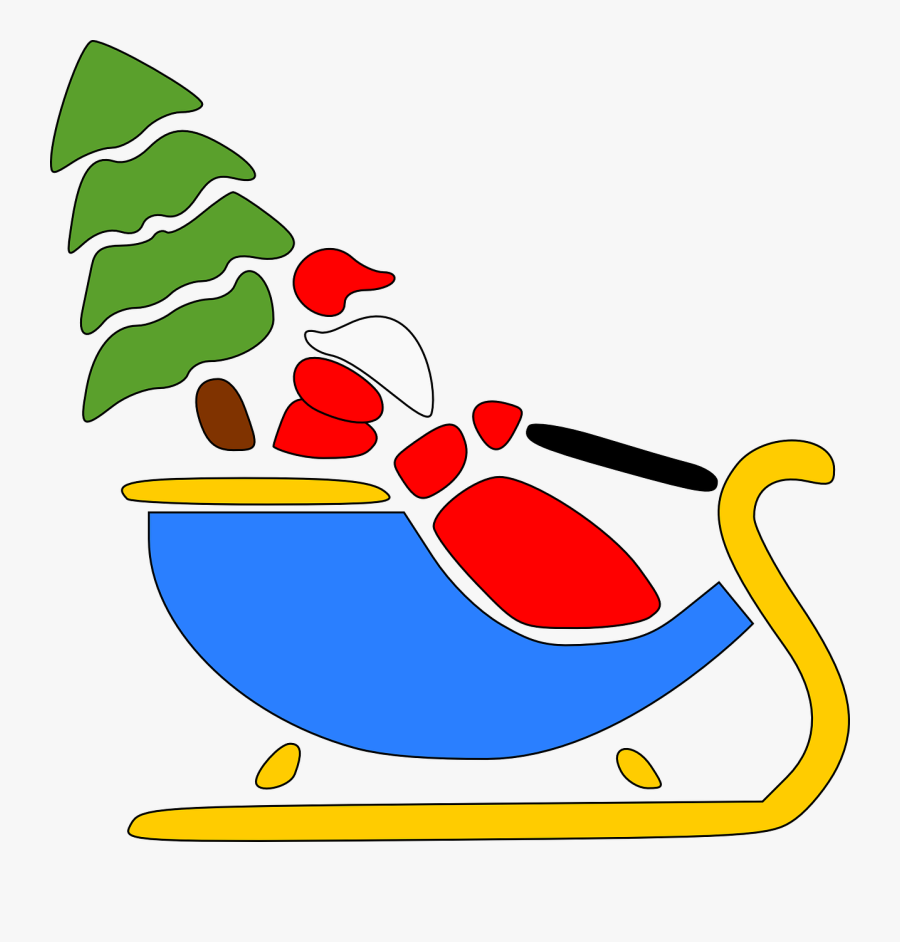 Santa Claus Sleigh Christmas Tree Free Picture - Santa's Reindeer Ride Png, Transparent Clipart