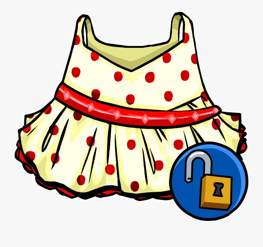 Red Polka Dot Dress - Club Penguin Dresses Id's, Transparent Clipart