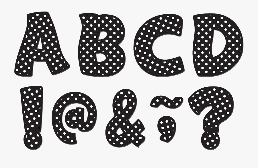 Tcr77216 Black Polka Dots Funtastic Font - Black Polka Dot Letters, Transparent Clipart