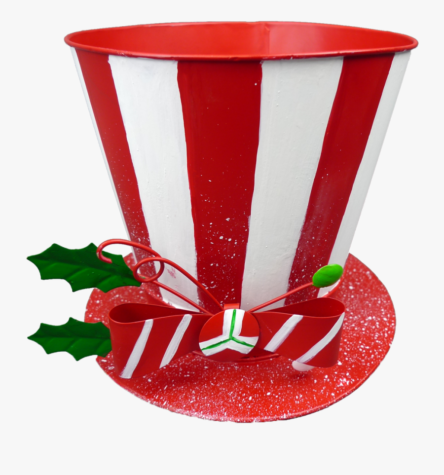 Metal Stripe Top Hat Container, Transparent Clipart