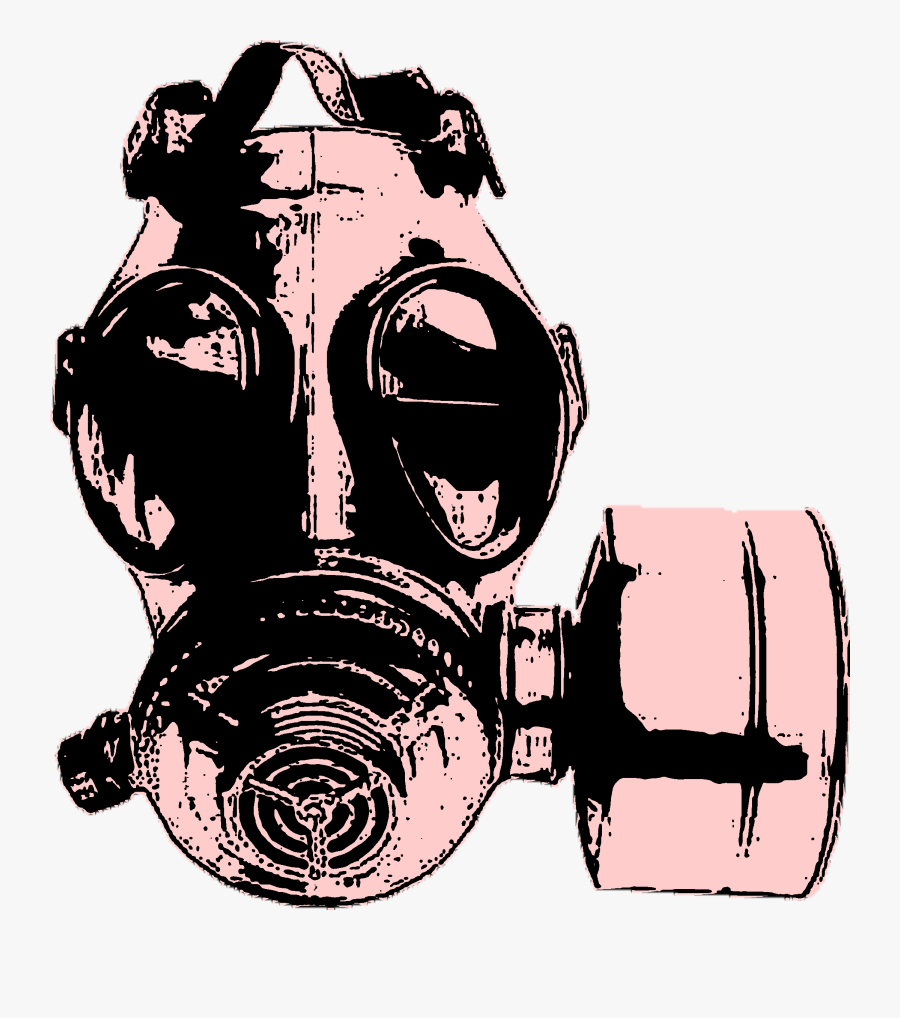 Gas Mask In Pink And Black - Gas Mask Art Pink, Transparent Clipart