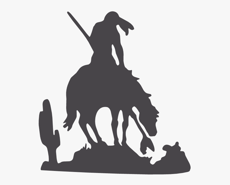End Of The Trail Horse Clip Art Silhouette Native Americans - Indian On Horse Silhouette, Transparent Clipart