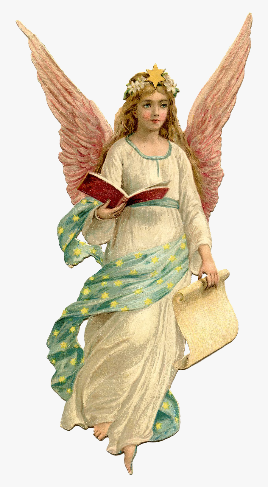 Clip Art Angel Transparent - Vintage Christmas Angel, Transparent Clipart