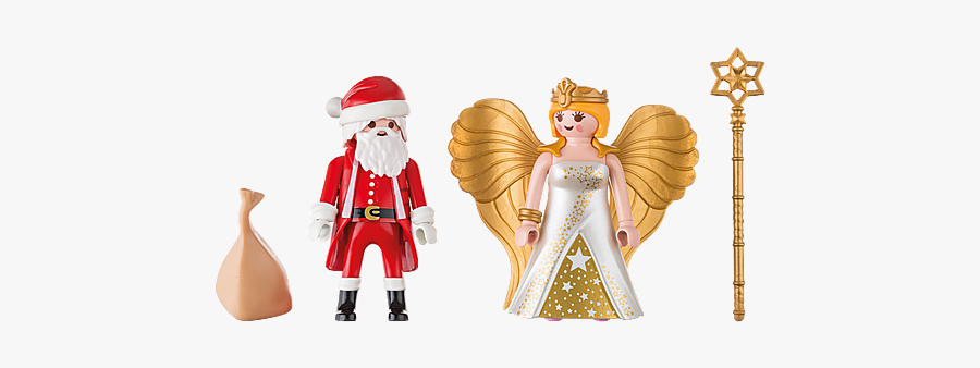 Playmobil Christmas 9498 Santa And Christmas Angel - Playmobil 9498, Transparent Clipart