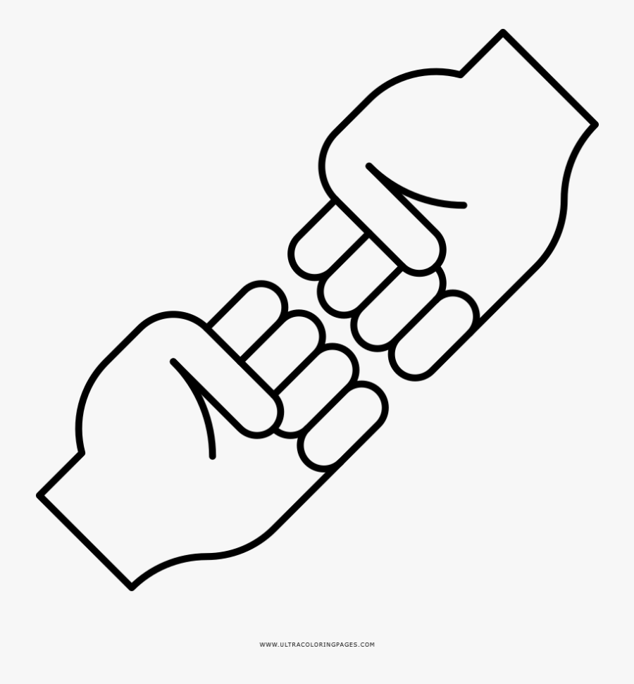 Fist Bump Coloring Page - Coloring Book, Transparent Clipart