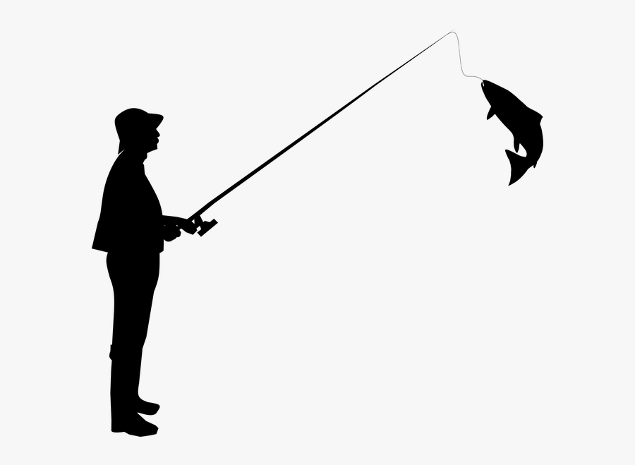 Fisherman Fishing Silhouette Photography Hobby - Silhouette Man Fishing, Transparent Clipart