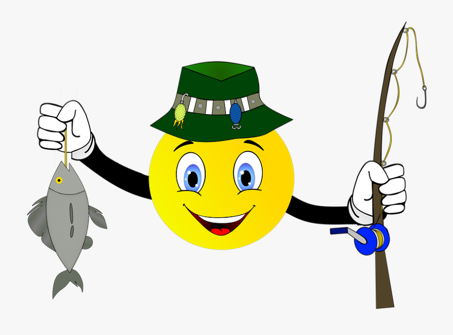 Angler, Fishing Rod, Fishing, Fish, Fishing Hat - Angler Smiley, Transparent Clipart