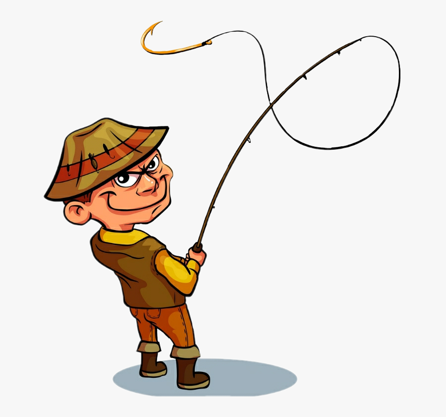 #fisherman #rod #sticker - Pescador Dibujo A Color, Transparent Clipart