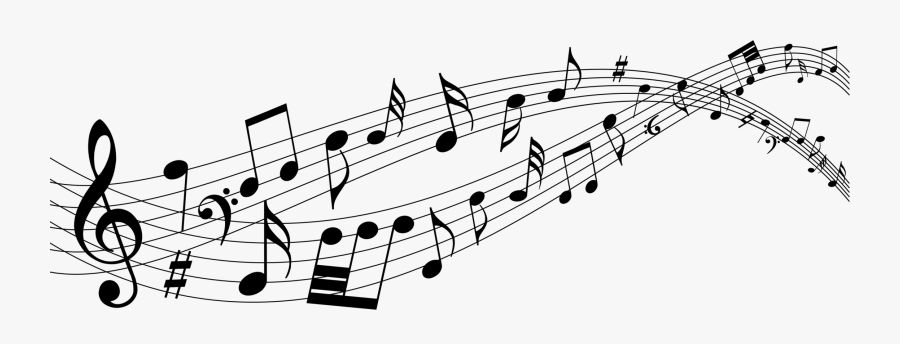 Line Art,angle,monochrome Photography - Music Notes Flowing Png , Free ...