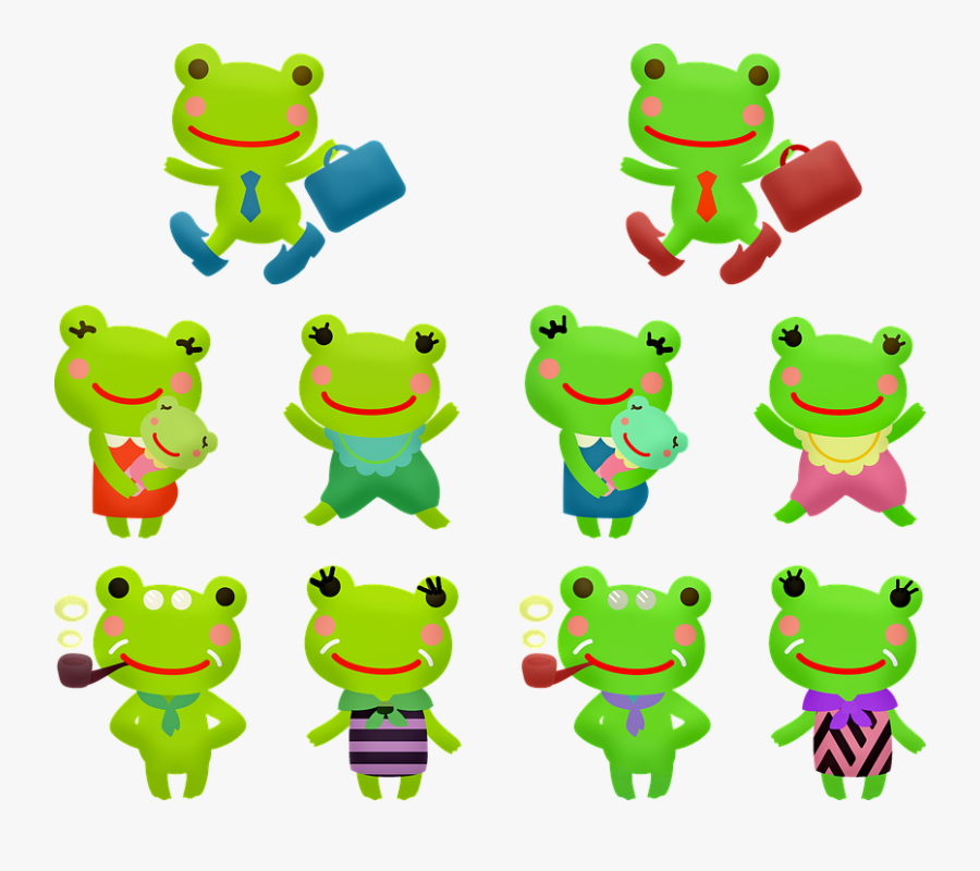 Kawaii Frog, Man Frog, Woman Frog, Business Frog, Woman - True Frog, Transparent Clipart