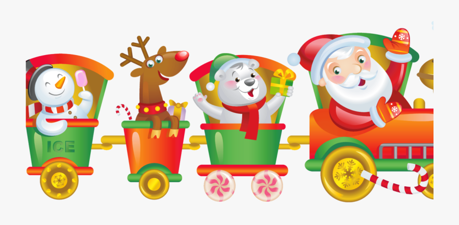 Transparent Tren Png - Cartoon Christmas Train Tracks, Transparent Clipart