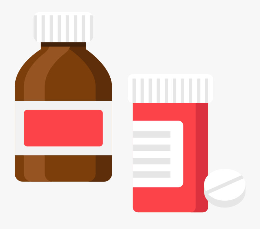 Medicine Bottle Flat Icon Vector - Medicine Bottle Flat Illustration, Transparent Clipart