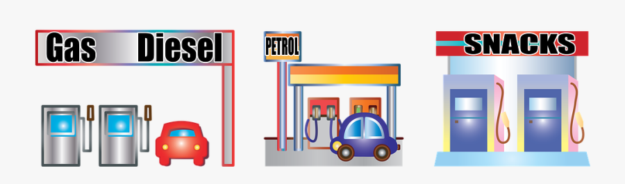 Gas Station, Diesel, Petrol, Fuel, Gasoline, Refuel - Diesel Or Gasoline Clipart, Transparent Clipart