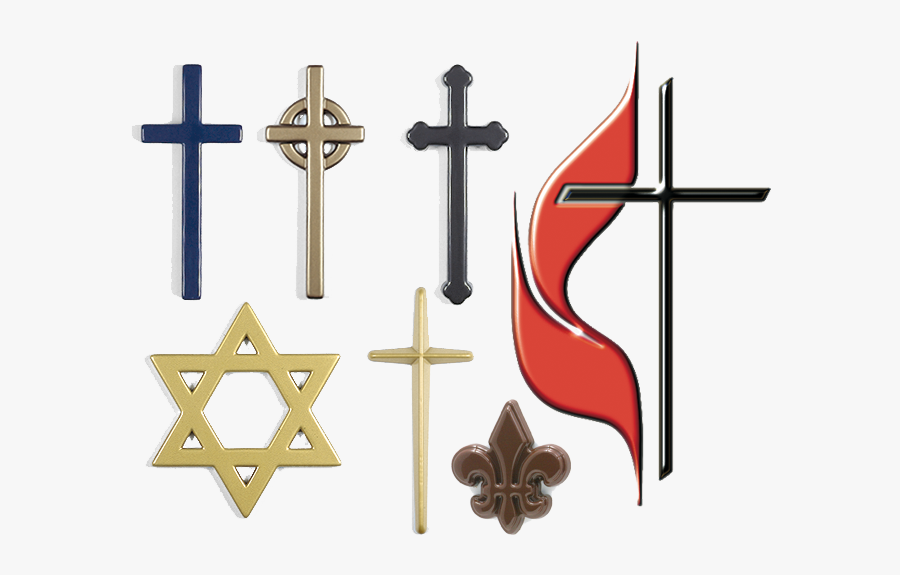 Popular Religious Symbols Including The Latin Or Plain - Symbols Of 6th Religions, Transparent Clipart