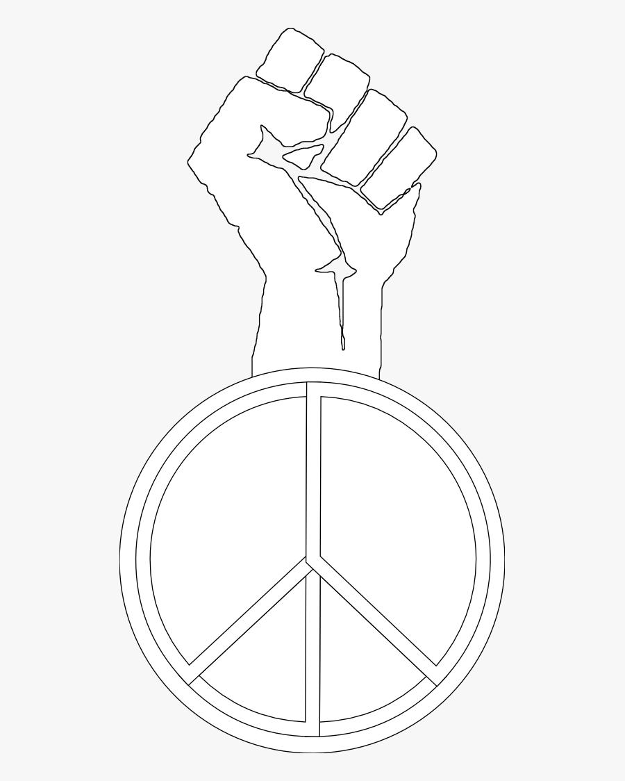 Peace To The People Black White Line Art Christmas - Black Power Coloring Pages, Transparent Clipart