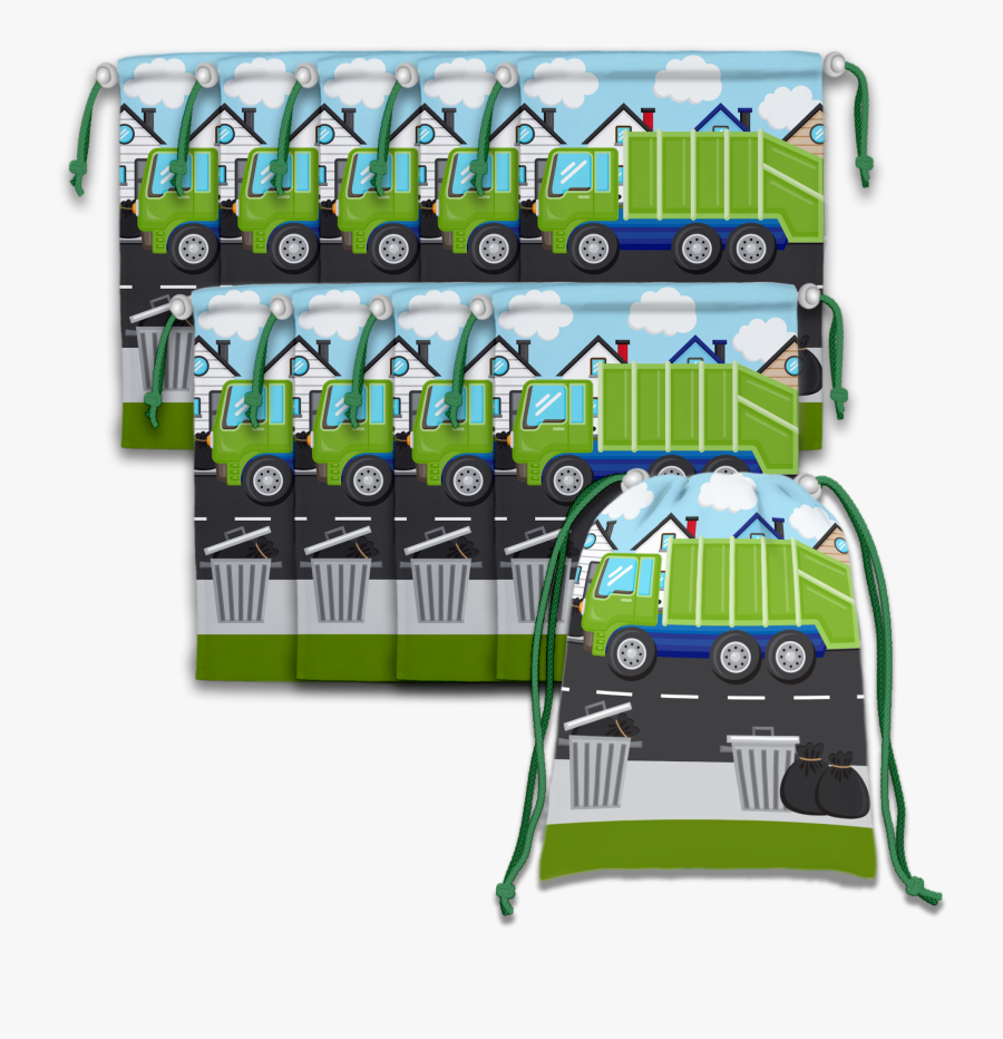 Garbage Truck Drawstring Tote Bag, Transparent Clipart