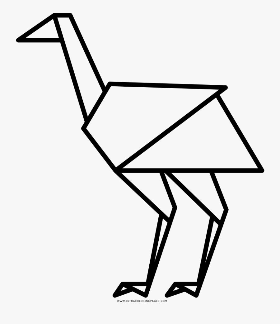 Ostrich Coloring Page - Line Art, Transparent Clipart