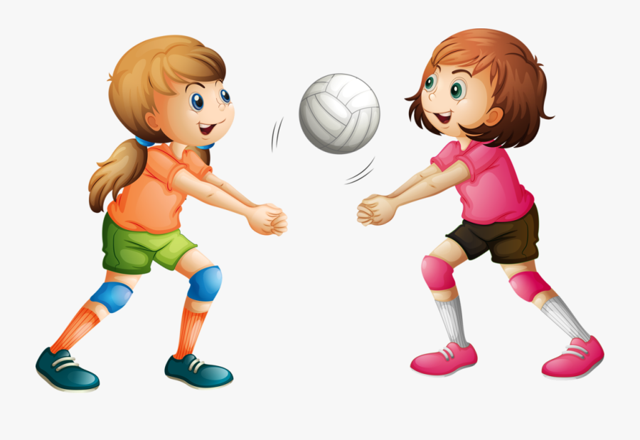 Cartoon Girl Playing Sports